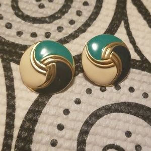 Vintage 80s swirl earrings